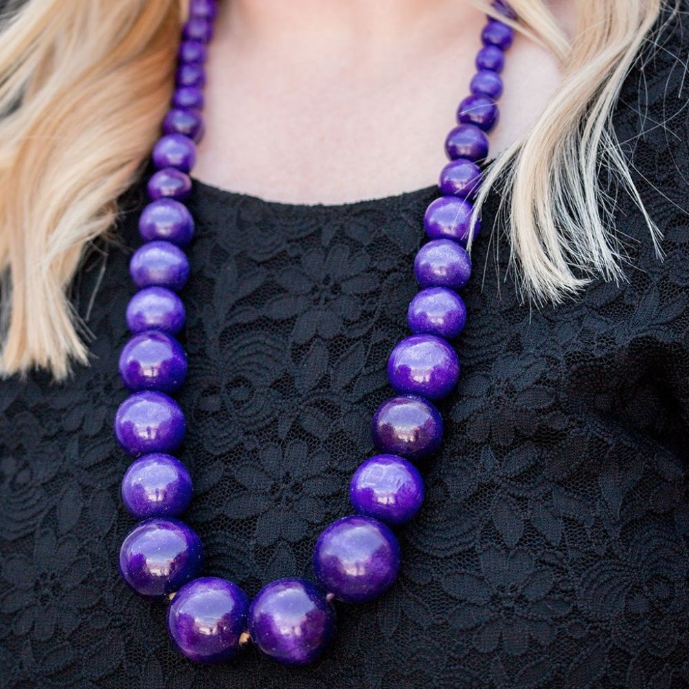 Effortlessly Everglades - Purple Wooden - Necklace & Earrings